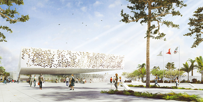 L'esplanade, un espace généreux d’accueil et de représentation © AIA associés. Architecte mandataire Taoufik El Oufir