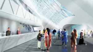 Vue de l'entrée principale et l'espace d'accueil