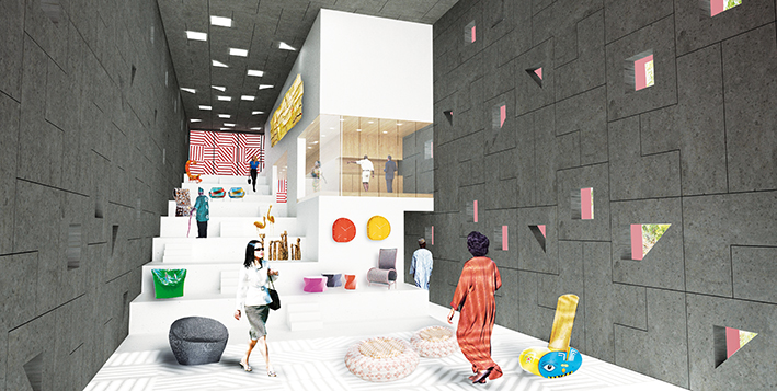 L’espace intérieur est à la fois une mise en scène des objets exposés et une invitation au parcours personnalisé