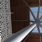 Gare de Casa Port en construction- Detail d'un poteau exterieur et du moucharabieh en panneaux prefabriques DUCTALR - (mai 2014)